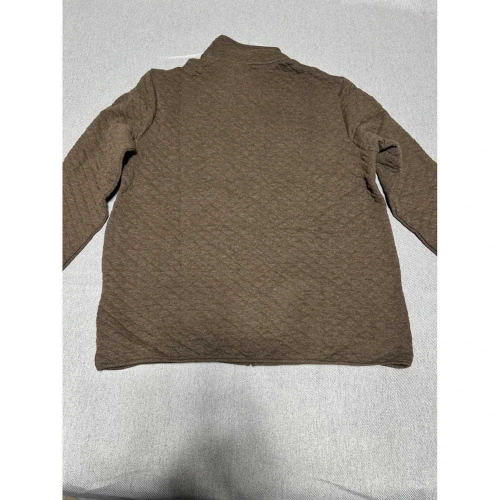 Banana Republic‎ Jacket Mens M Brown Quilted Full Zip Mock Neck Mock Neck Pocket